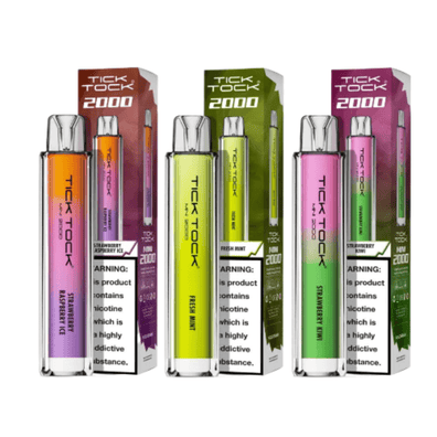 Tick Tock Mini 2000 Puffs Disposable Vape Device 20MG Box of 10,